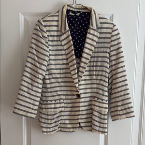 Anthropologie Striped Women's Blazer - blue and cream